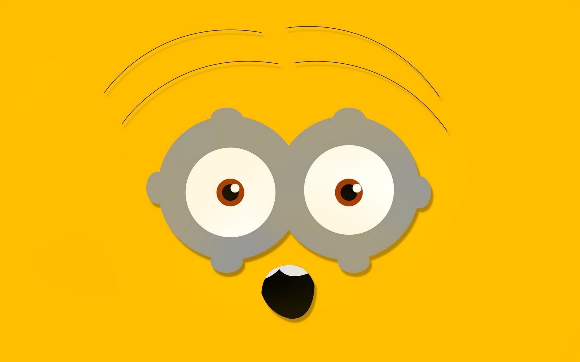 Minion, Occhialoni, Minimalismo, Giallo, 16:10 Full HD, sfondo widescreen