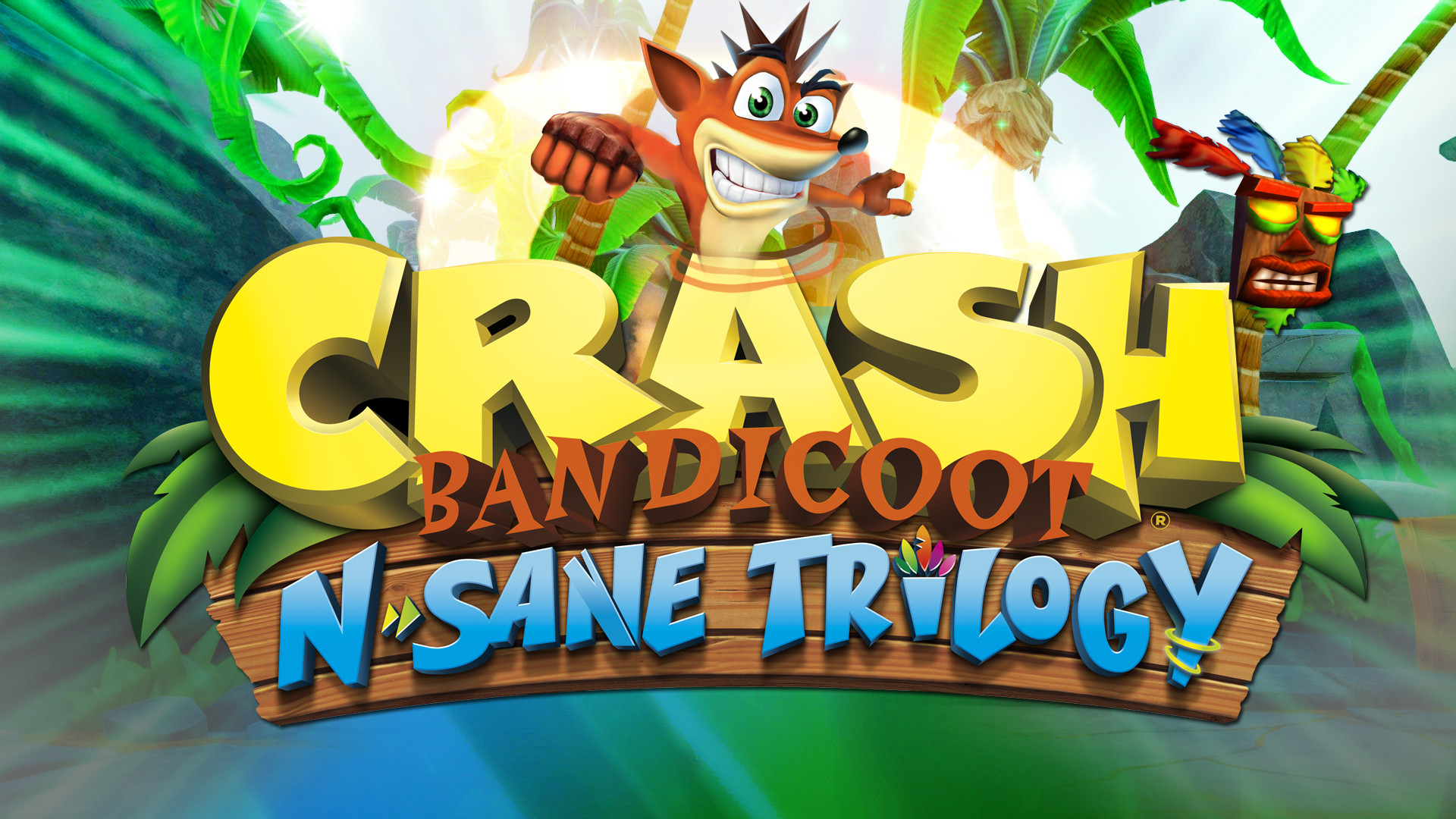 Crash Bandicoot N. Sane Trilogy, Crash Bandicoot, Aku Aku, Logo, sfondo Full HD per computer