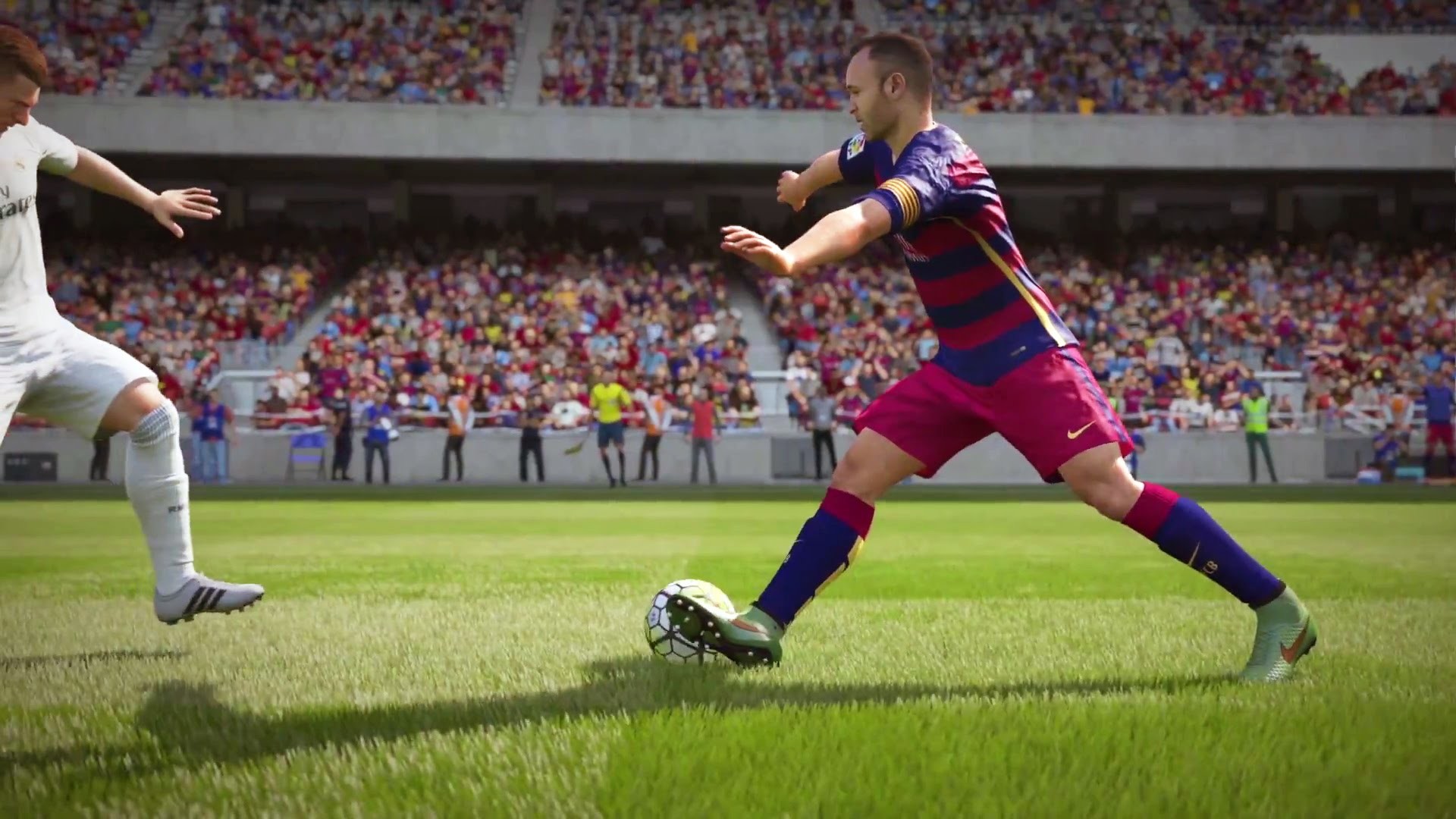 Andrés Iniesta, FC Barcelona, FIFA 16, Gameplay, Full HD, sfondo desktop