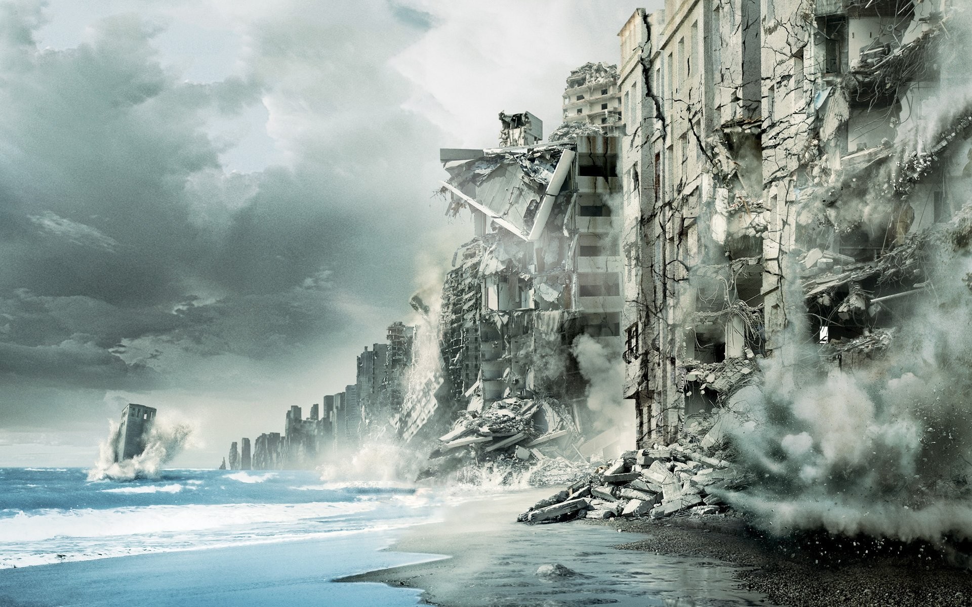 Inception, Limbo, Spiaggia, Edifici crollati, 1920x1200, sfondo MacBook Pro