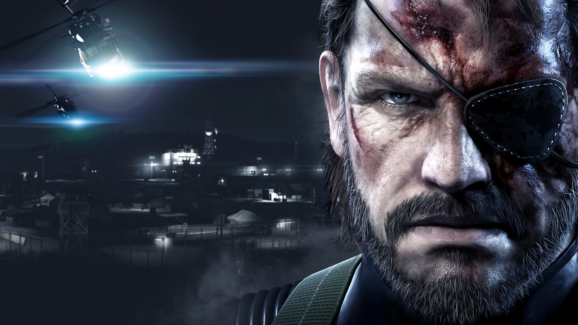 Venom Snake, Metal Gear Solid V, Notte, Base militare, Full HD, sfondo per PC