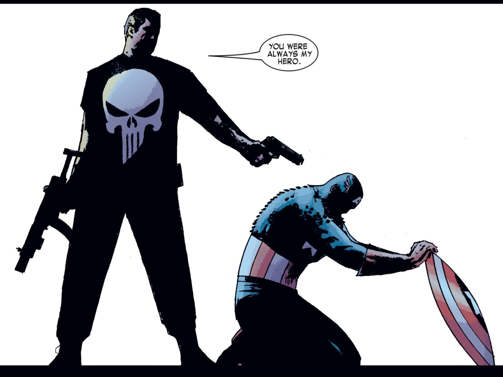 Frank Castle, Capitan America, The Punisher, Fumetto, Marvel, Full HD, schermata di blocco iPad
