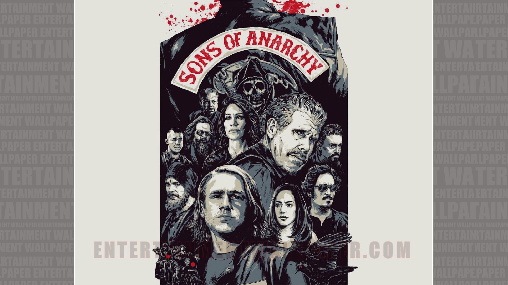 Sons of Anarchy, Cast, Illustrazione, Poster, 1920x1080, wallpaper desktop