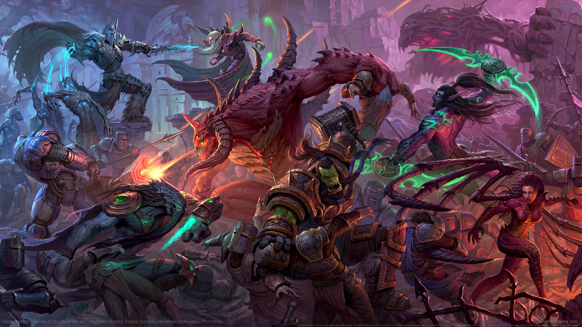 Heroes of the Storm, Kerrigan, Zerg, Battaglia, Blizzard, Full HD, sfondo per PC e portatile