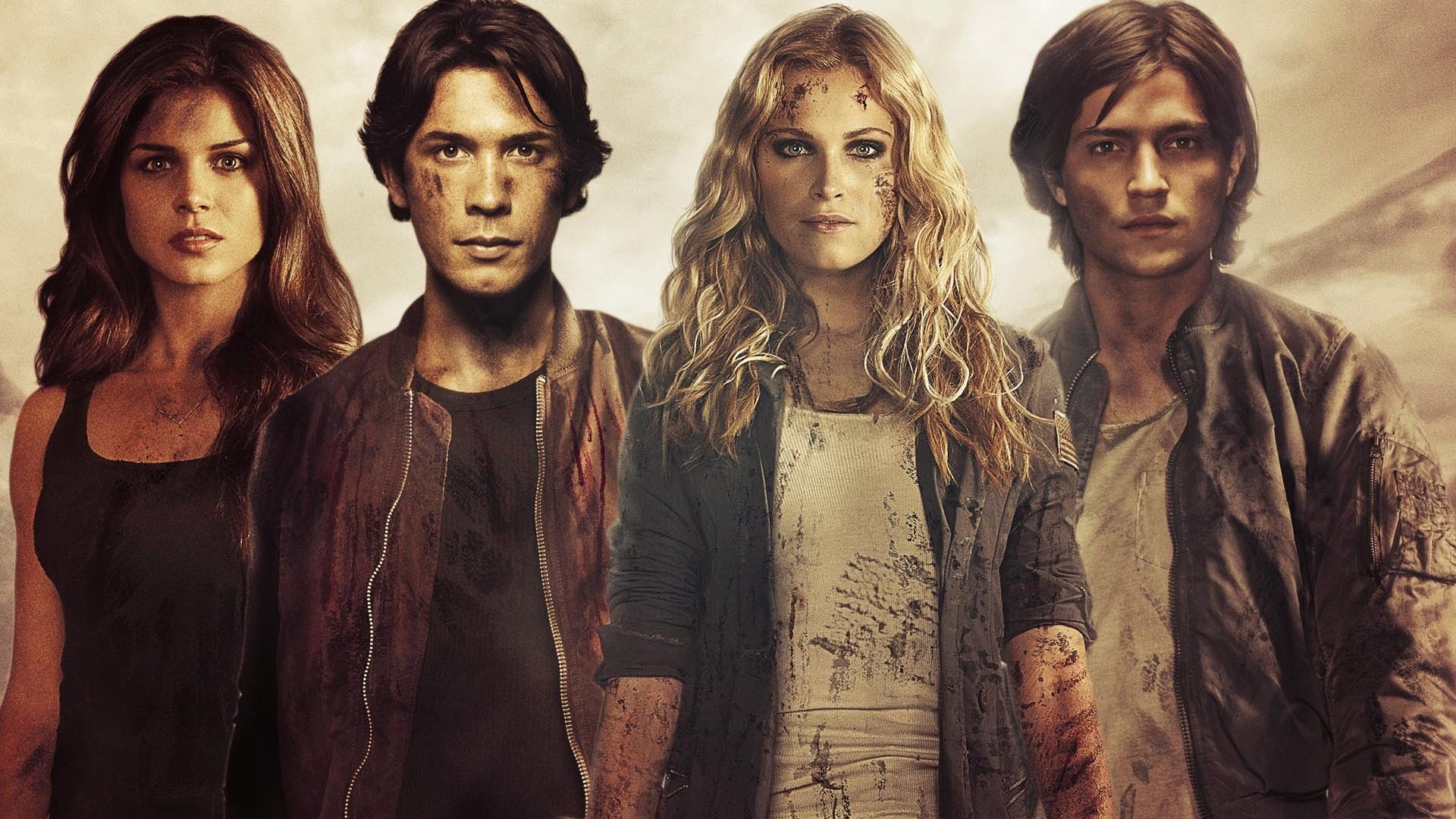 Marie Avgeropoulos, Bob Morley, Eliza Taylor, Thomas McDonell, The 100, sfondo 1920x1080 per PC