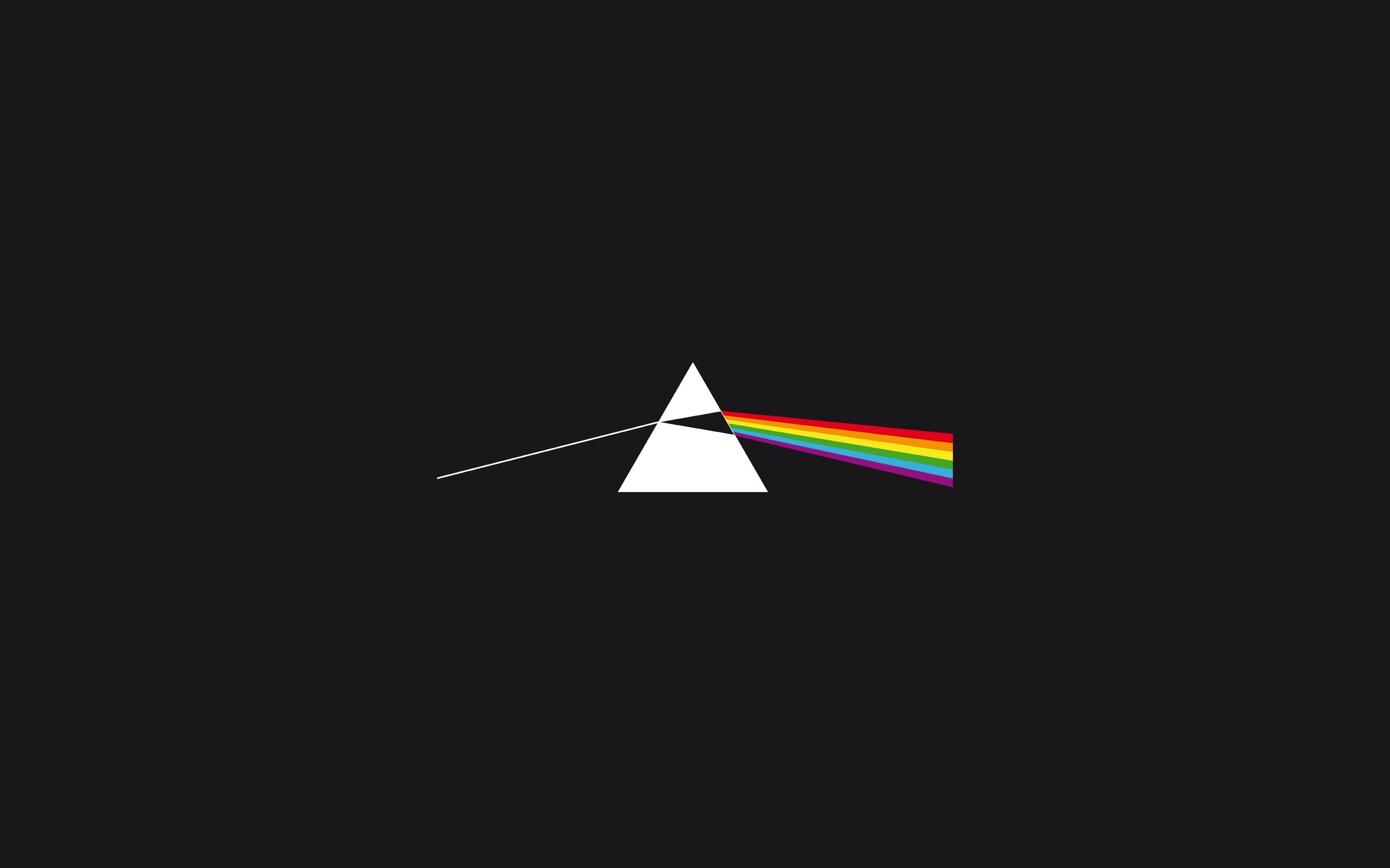 The Dark Side of the Moon, Pink Floyd, Prisma, Arcobaleno, 2K, sfondo per portatile