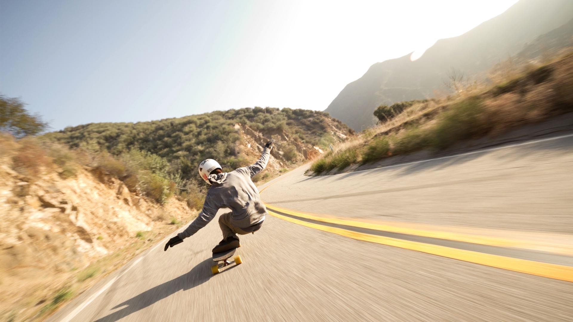Longboard, Downhill, Strada di montagna, Curva, Full HD, wallpaper per PC
