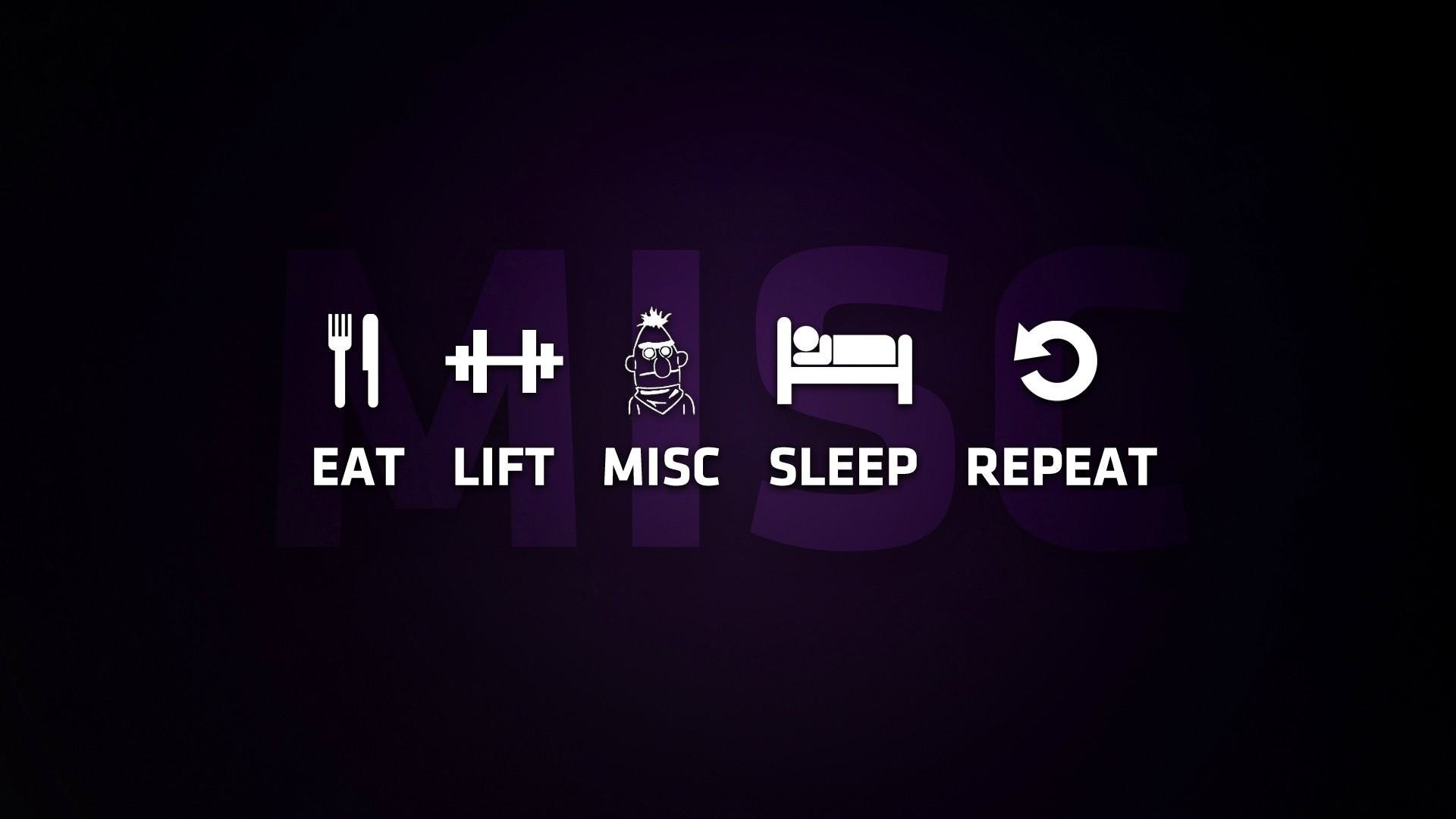 Eat Lift Sleep Repeat, Icone, Viola, Minimalista, Full HD, wallpaper per PC