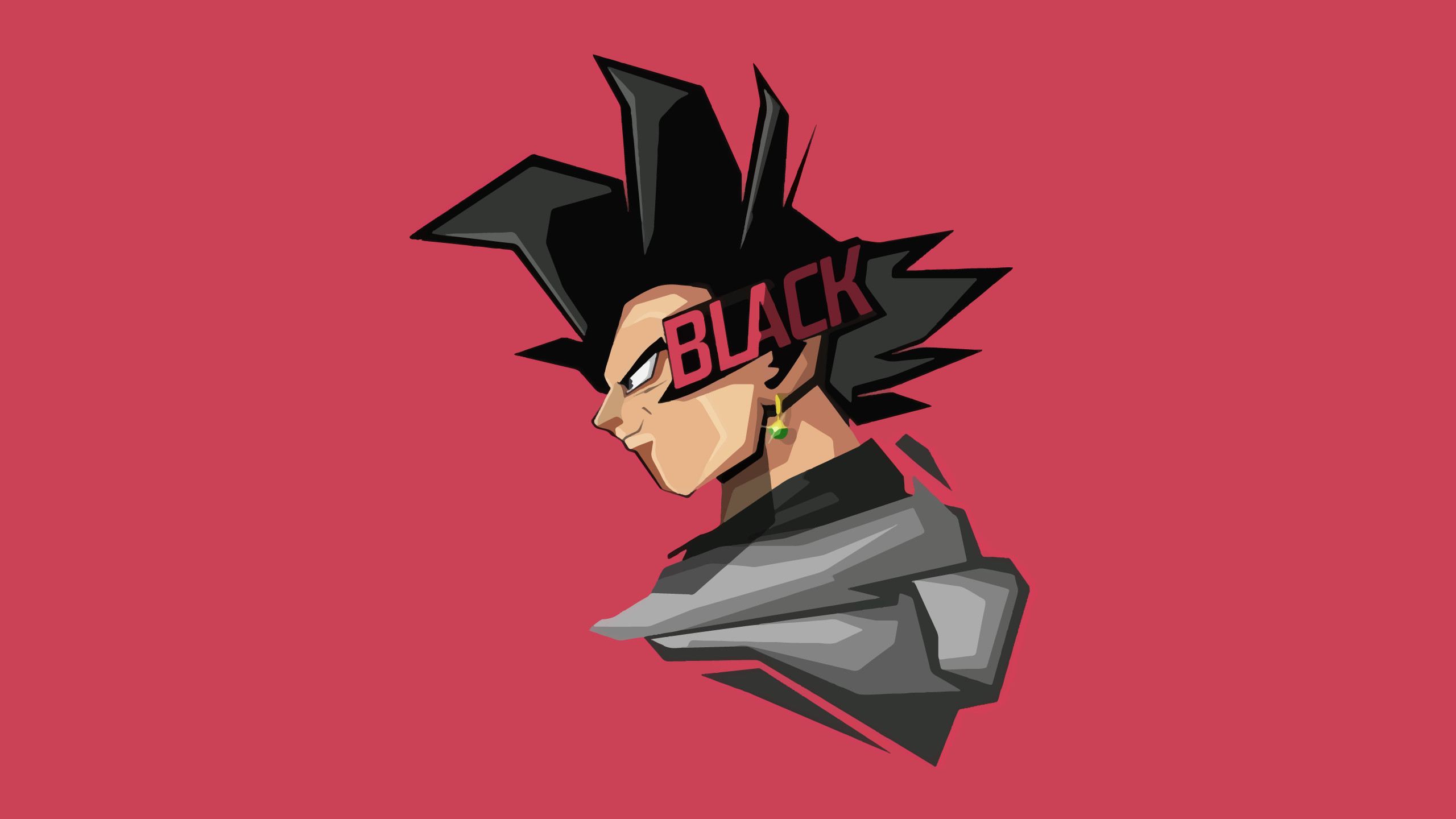 Goku Black, Minimalismo, Sfondo rosso, Dragon Ball Super, Arte vettoriale, wallpaper desktop 2K
