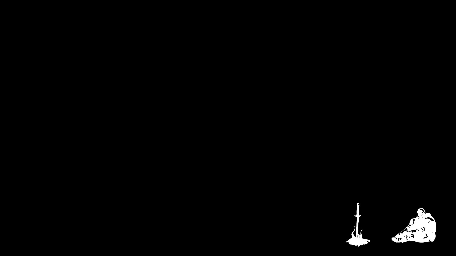 Dark Souls, Falò, Minimalismo, Sfondo nero, 1920x1080, wallpaper desktop