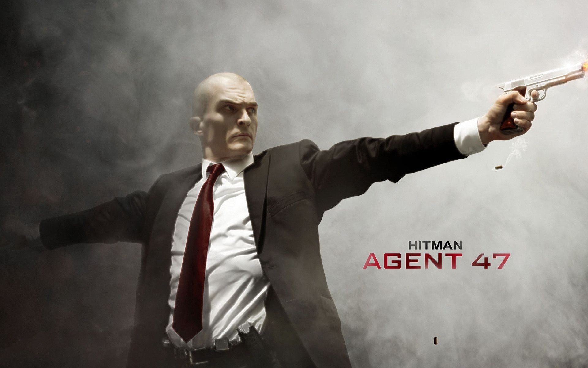 Hitman: Agent 47, Rupert Friend, Agente 47, Pistola, Fumo, 16:10 Full HD, sfondo widescreen