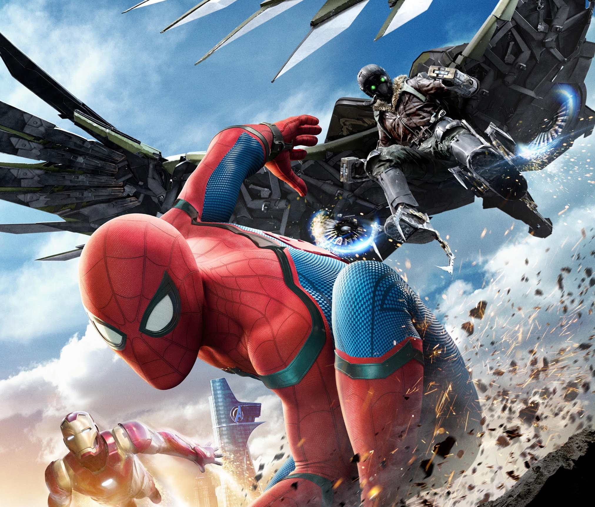 Spider-Man: Homecoming, Spider-Man, Avvoltoio, Iron Man, Marvel Cinematic Universe, sfondo per PC