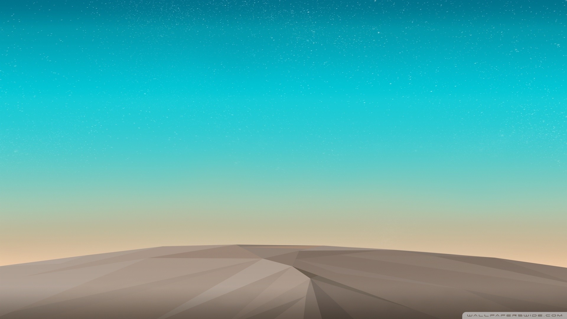 Low poly, Cielo turchese, Orizzonte, Minimalista, Sfumatura, sfondo Android