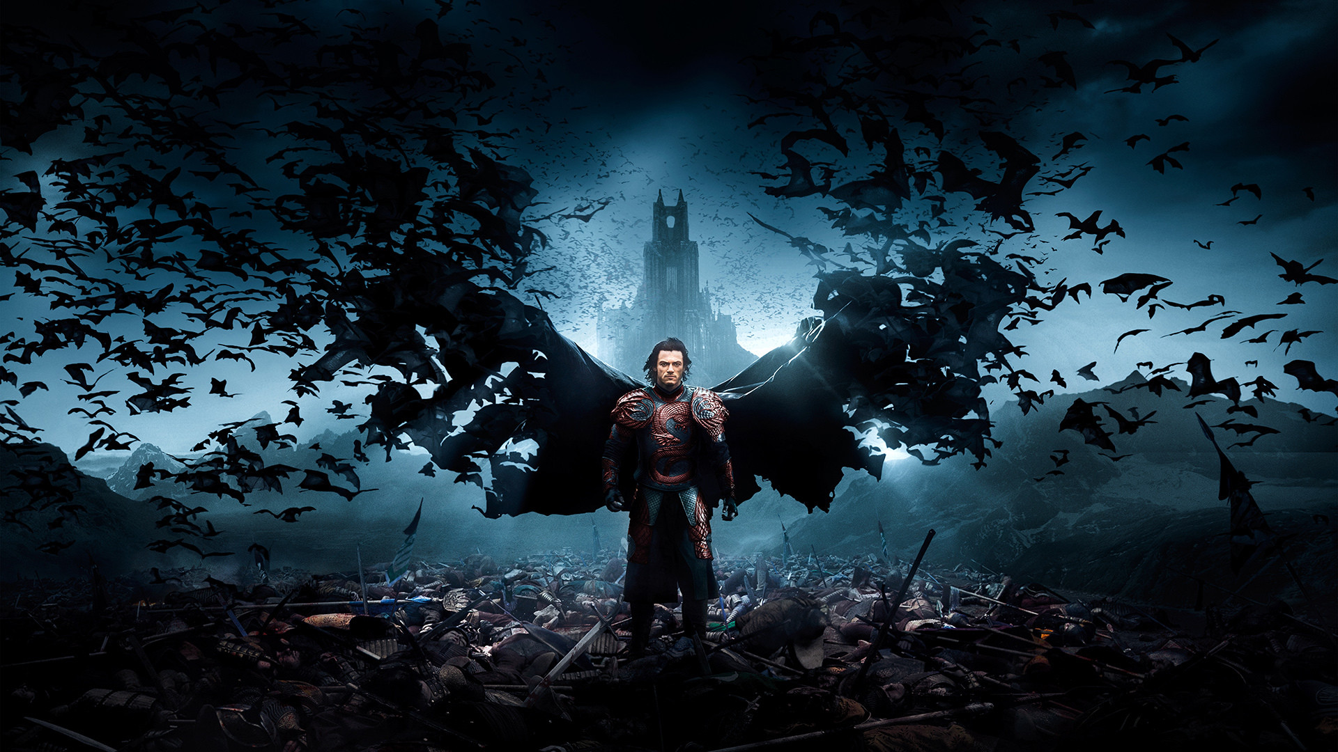 Dracula Untold, Luke Evans, Pipistrelli, Castello, Full HD, sfondo per portatile