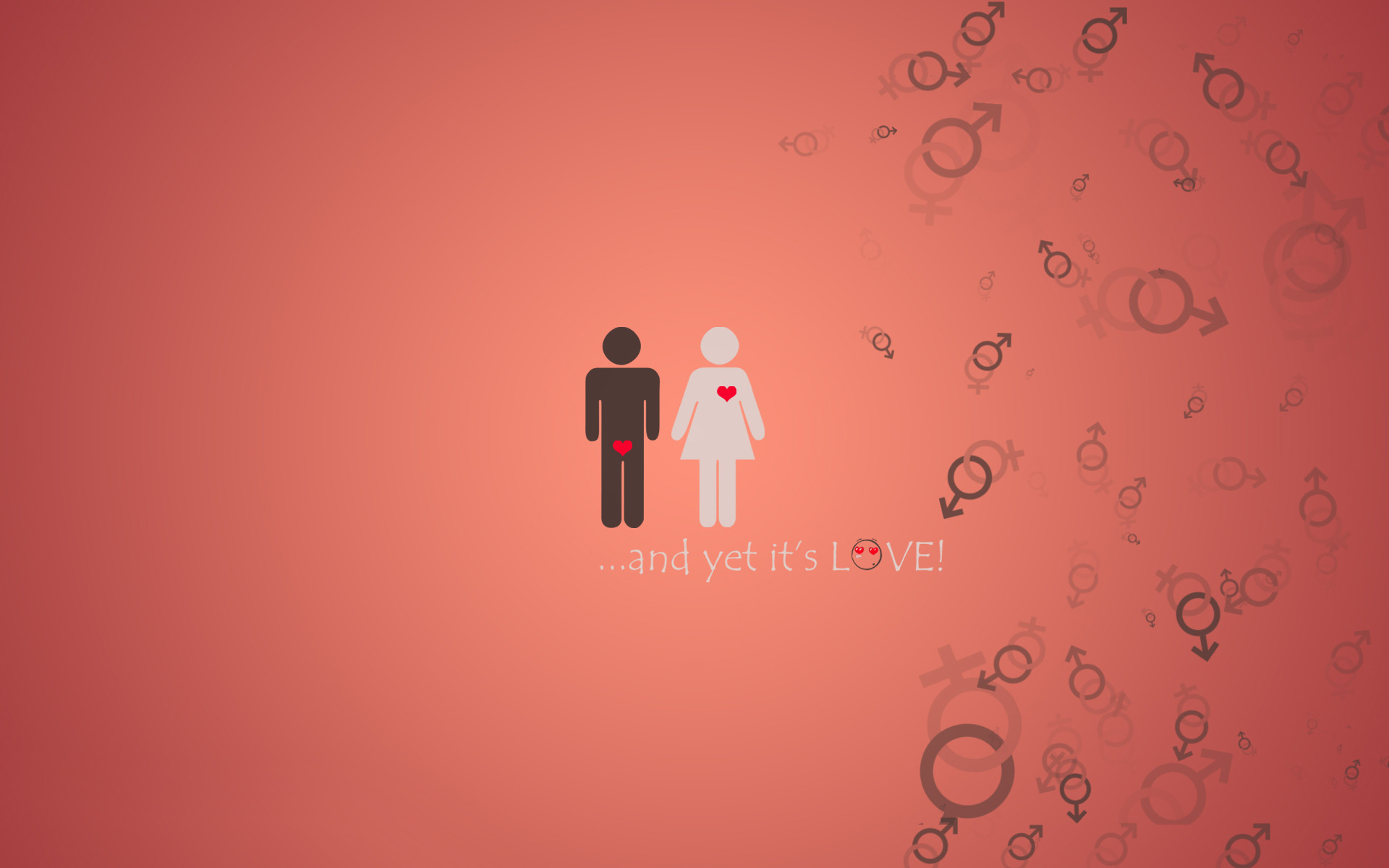 Uomo e donna, Simboli di genere, Minimalista, Corallo, 1920x1200, immagine di sfondo