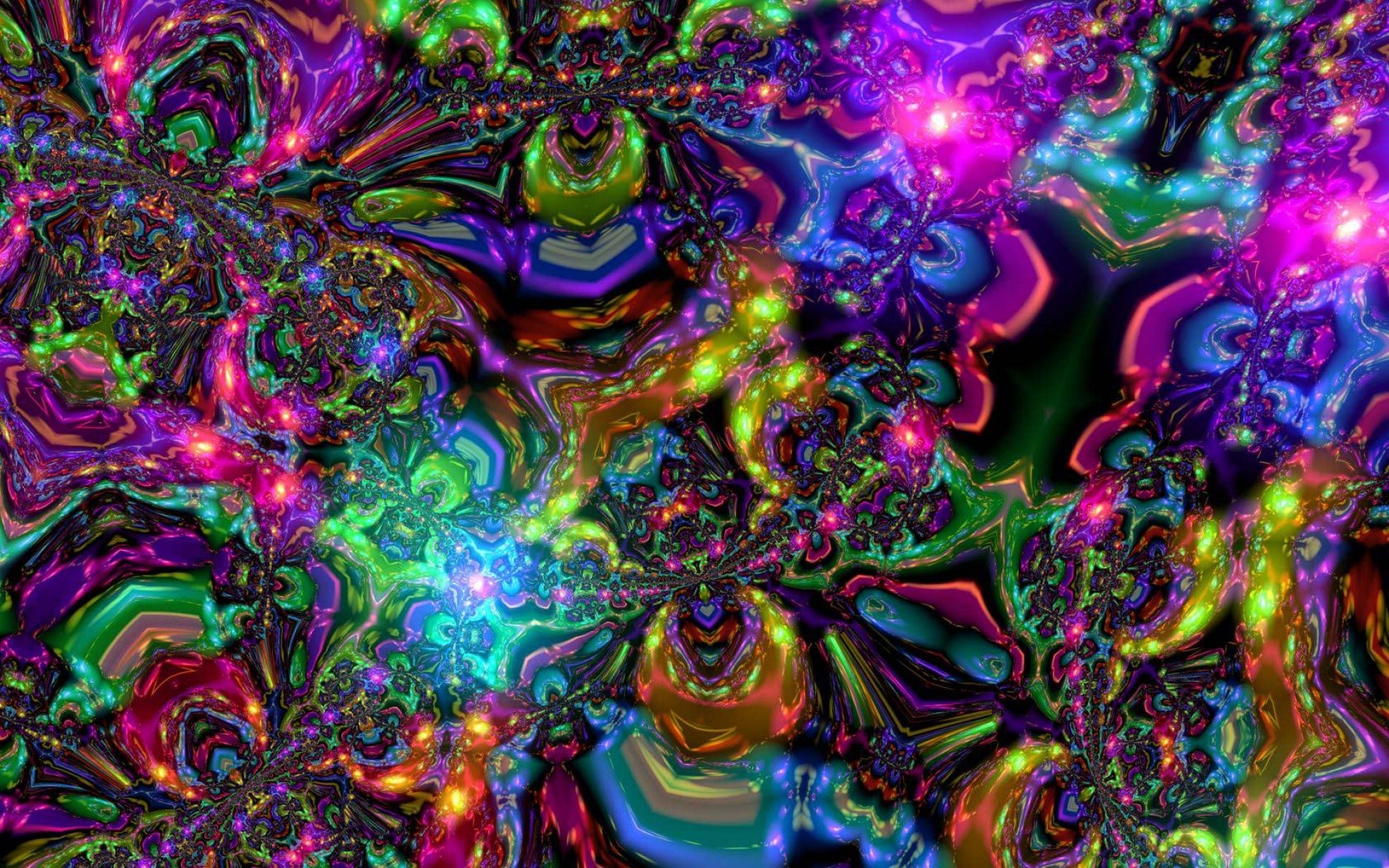 Frattale, Neon, Caos colorato, Astratto, 16:10 Full HD, sfondo widescreen