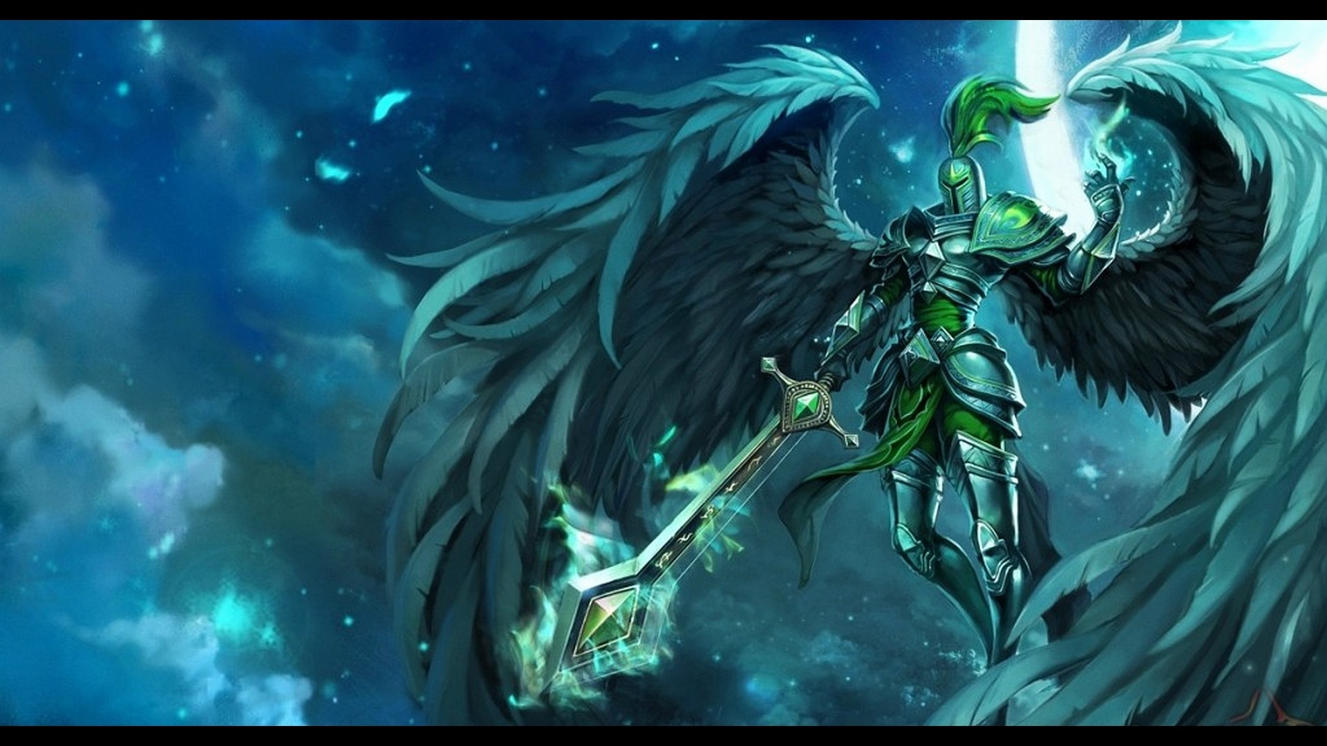 Kayle, League of Legends, Ali, Spada, Full HD, sfondo per portatile