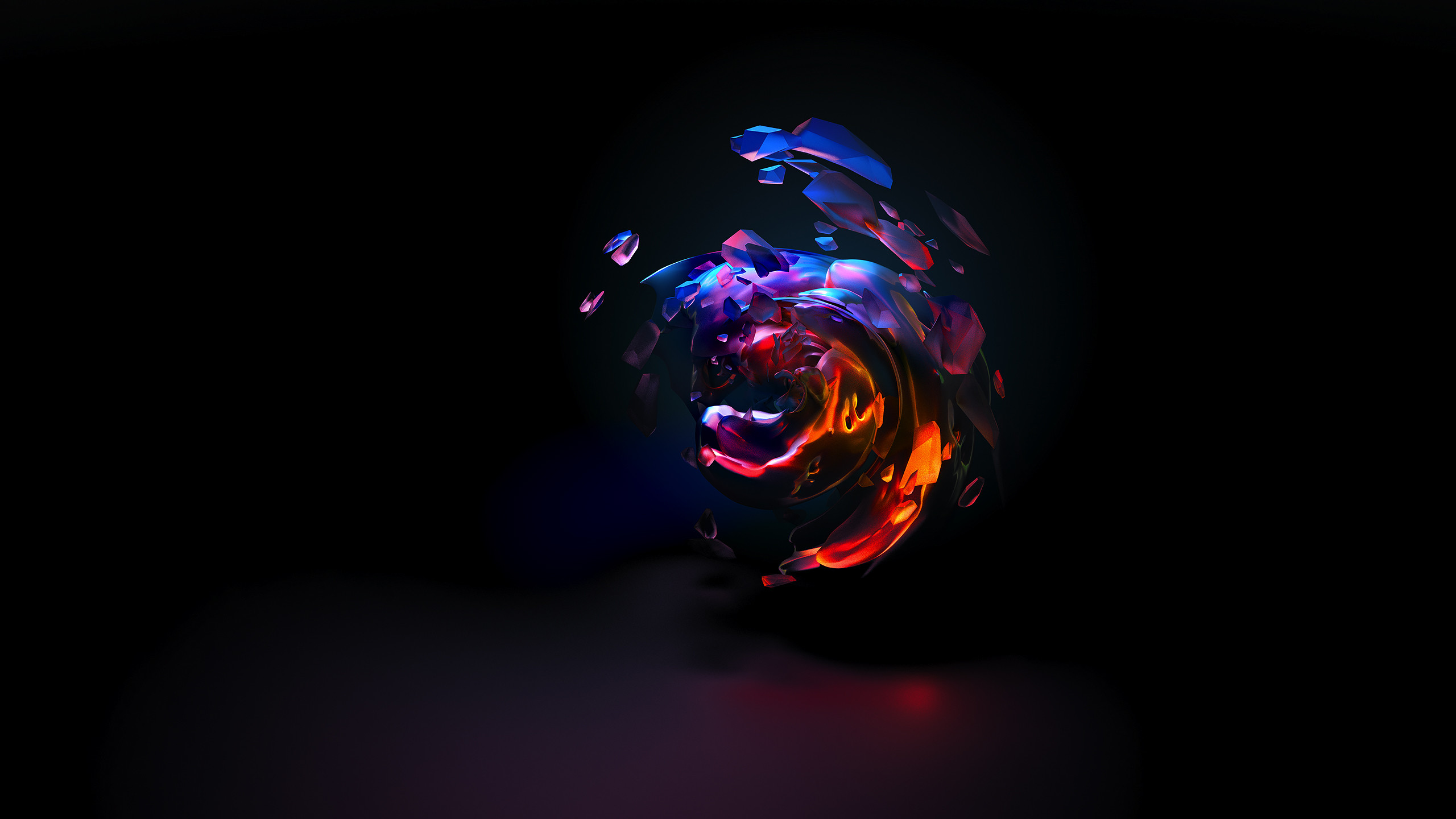 Astratto, Vortice, Sfondo nero, Arte digitale, 2K, wallpaper per PC