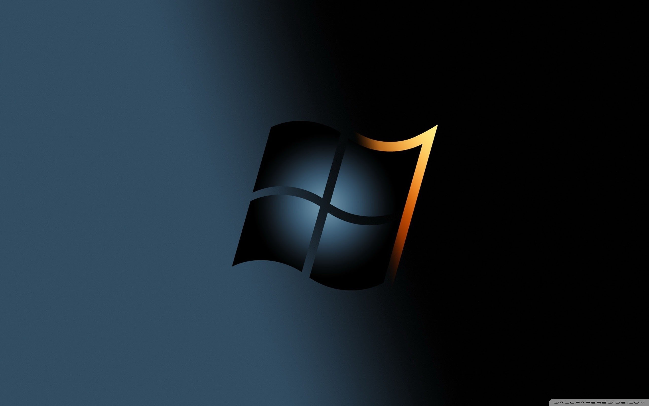 Windows 7, Logo, Microsoft, Sfondo scuro, 2K, wallpaper per desktop