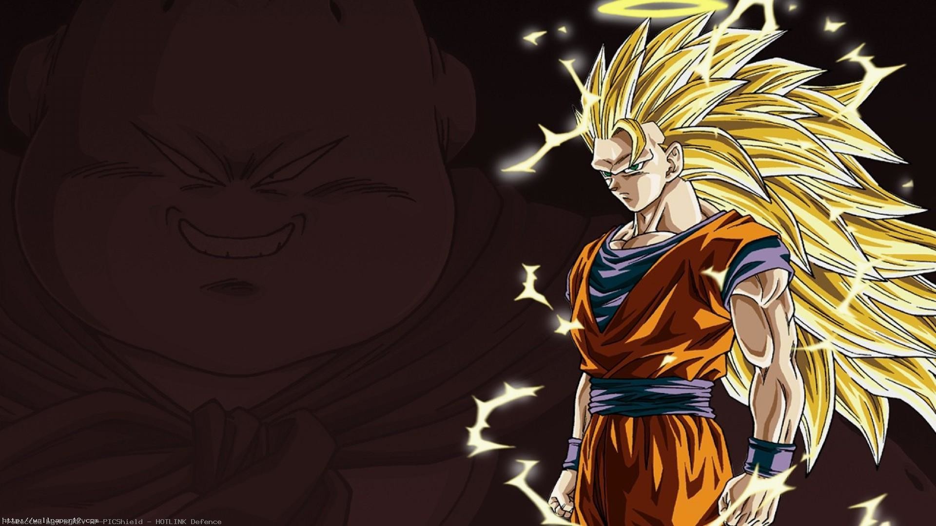 Son Goku, Super Saiyan 3, Majin Bu, Aureola, Dragon Ball Z, 16:9 Full HD, sfondo widescreen