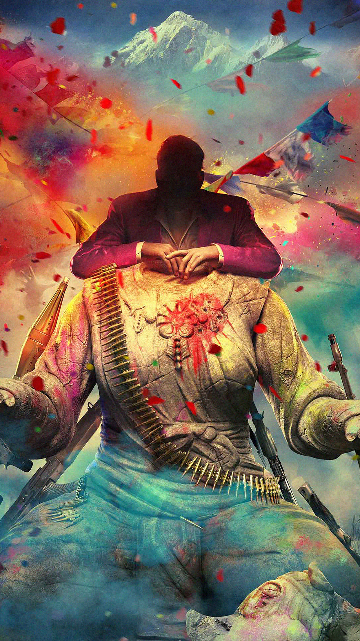 Far Cry 4, Pagan Min, Arte pittorica, Colori vivaci, Full HD, schermata di blocco del cellulare
