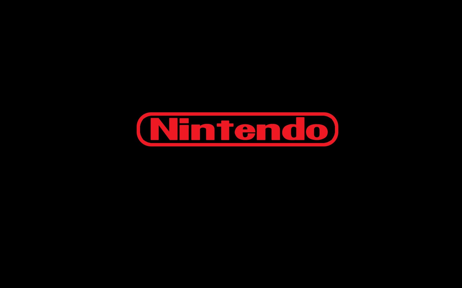 Nintendo, Logo, Sfondo nero, Rosso, Full HD, wallpaper per PC