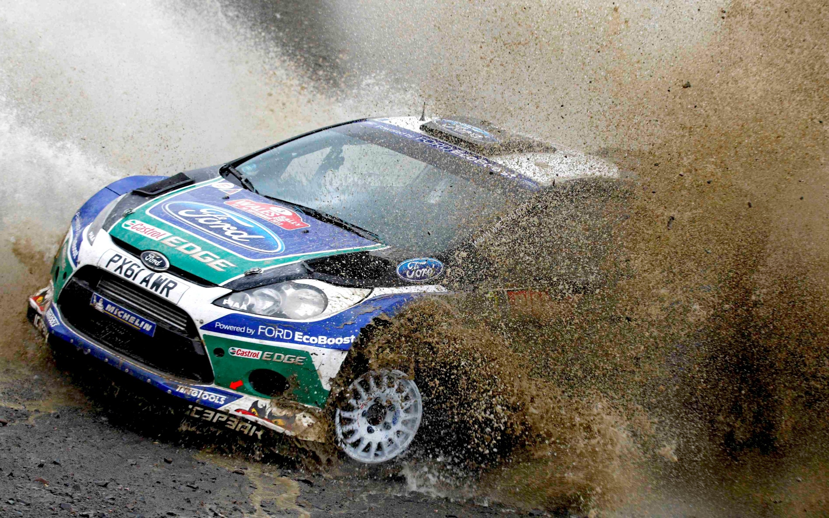Ford Fiesta RS WRC, Fango, Schizzi, WRC, 2880x1800, sfondo per PC