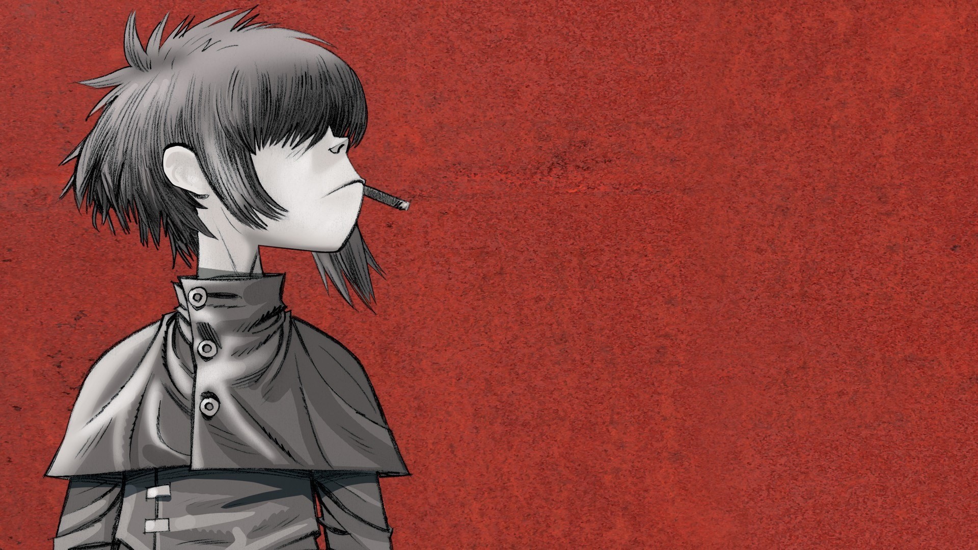 Gorillaz, Murdoc Niccals, Profilo, Sfondo rosso, Full HD, wallpaper desktop
