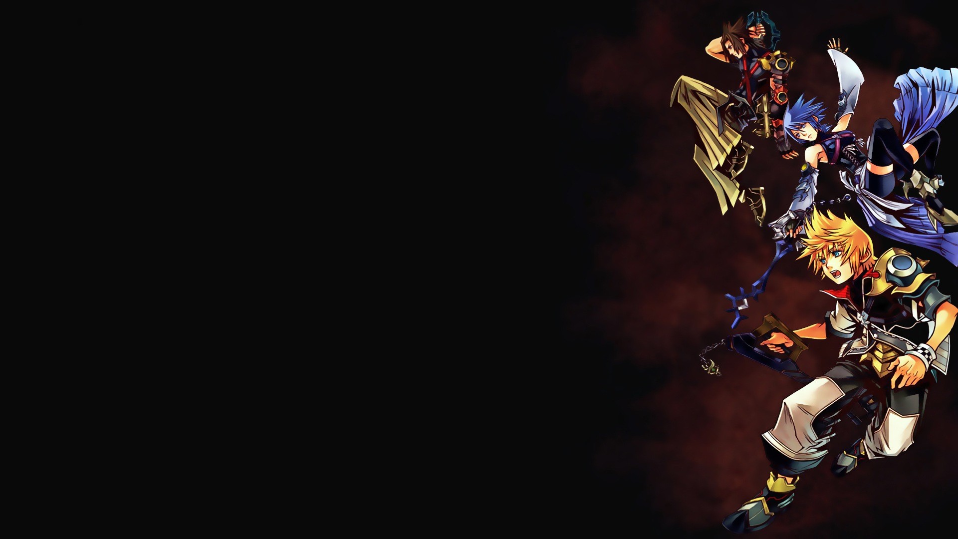 Roxas, Kingdom Hearts, Organizzazione XIII, Keyblade, Sfondo scuro, wallpaper 1920x1080
