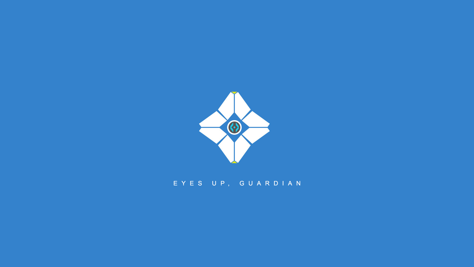 Spettro, Destiny, Eyes Up, Guardian, Minimalismo, Sfondo blu, Full HD, wallpaper per PC