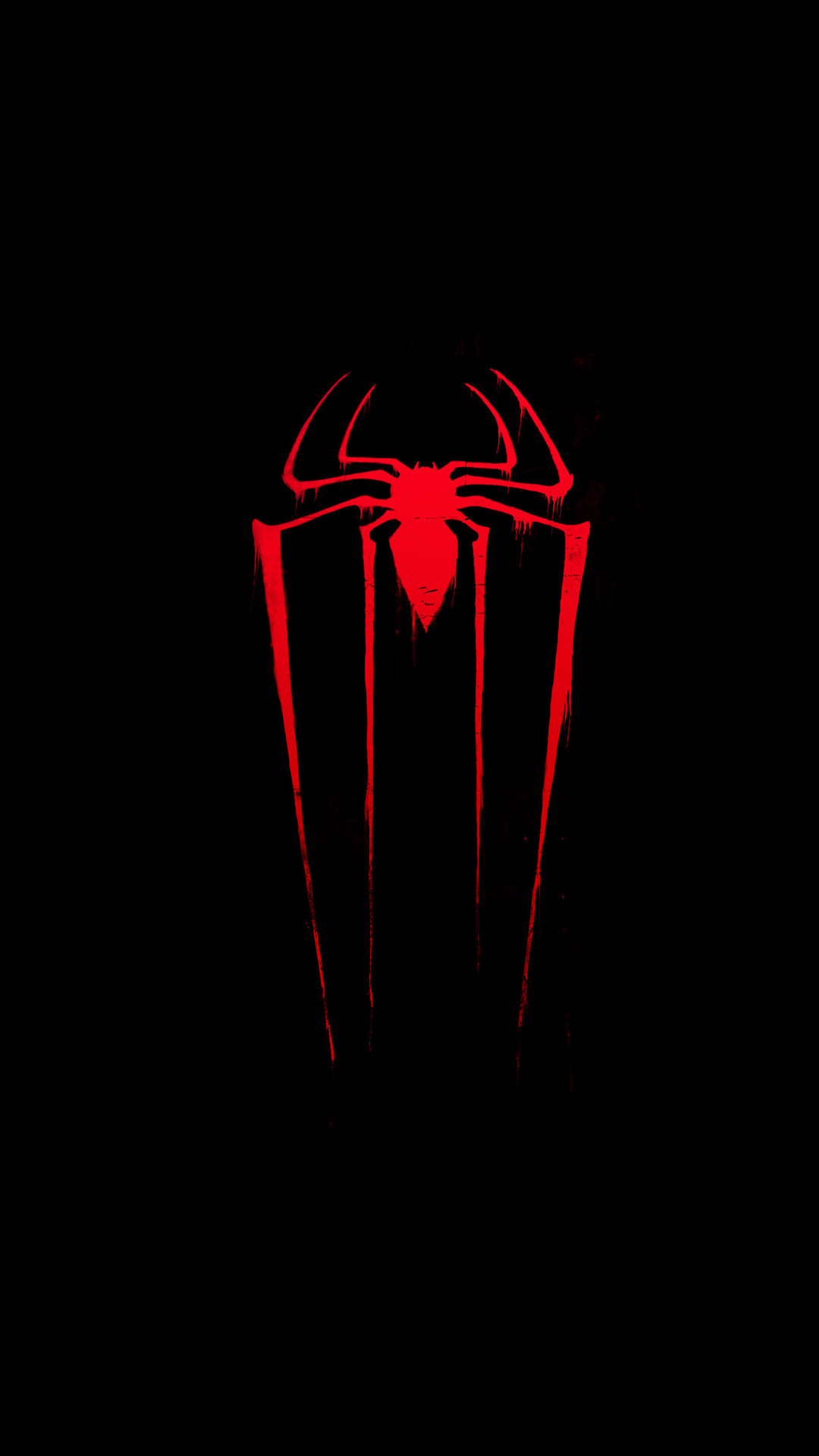 Logo di Spider-Man, Spider-Man, Ragno, Sfondo nero, 1080x1920, schermata di blocco iPhone