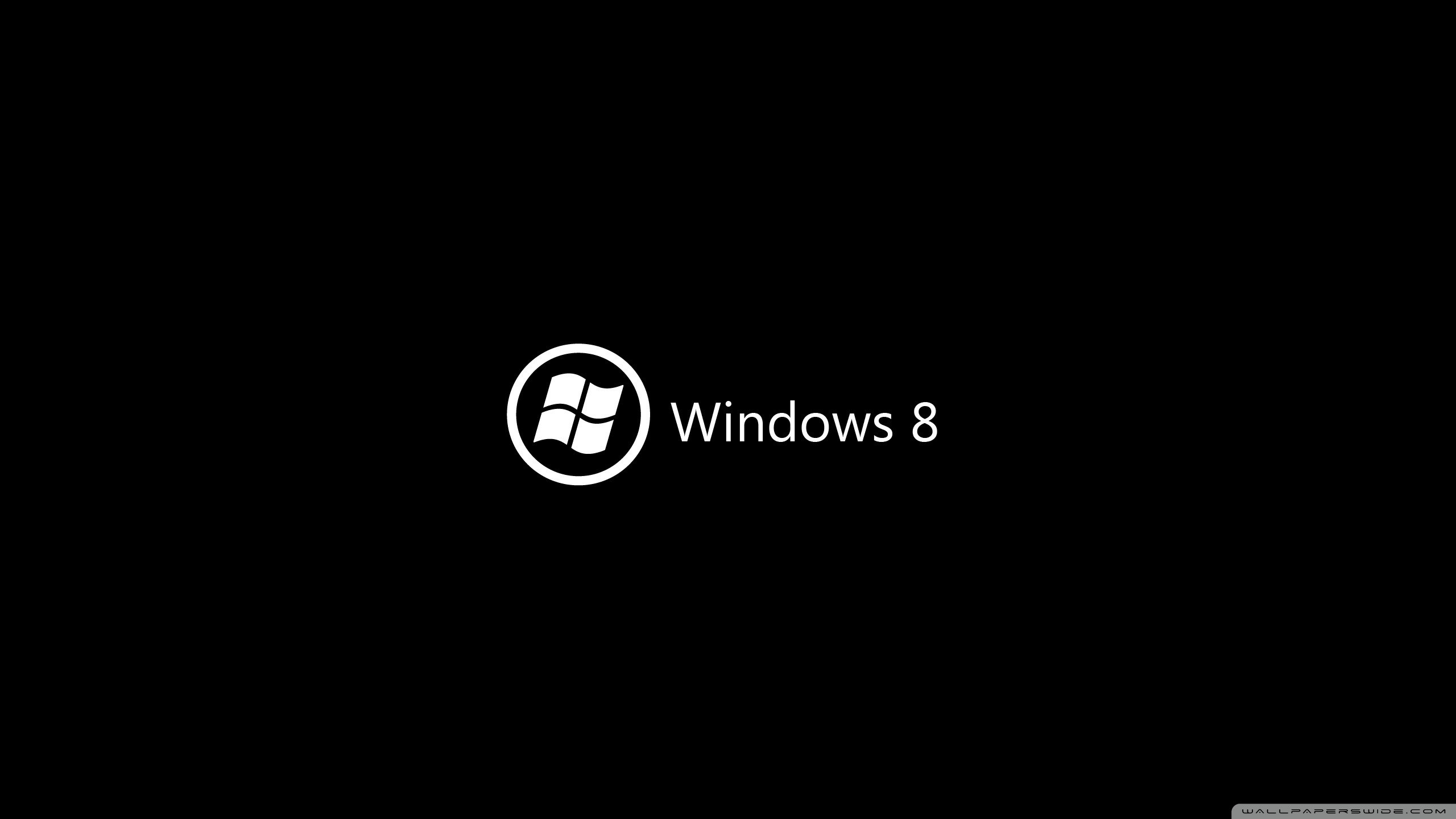 Windows 8, Logo Windows, Sfondo nero, Minimalista, 2K, wallpaper per portatile