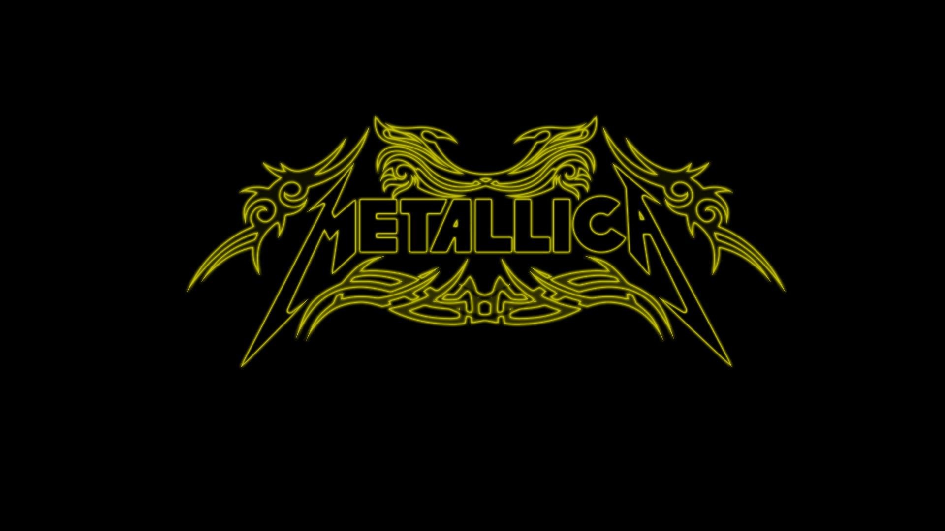 Metallica, Logo tribale, Oro, Sfondo nero, Full HD, wallpaper per PC