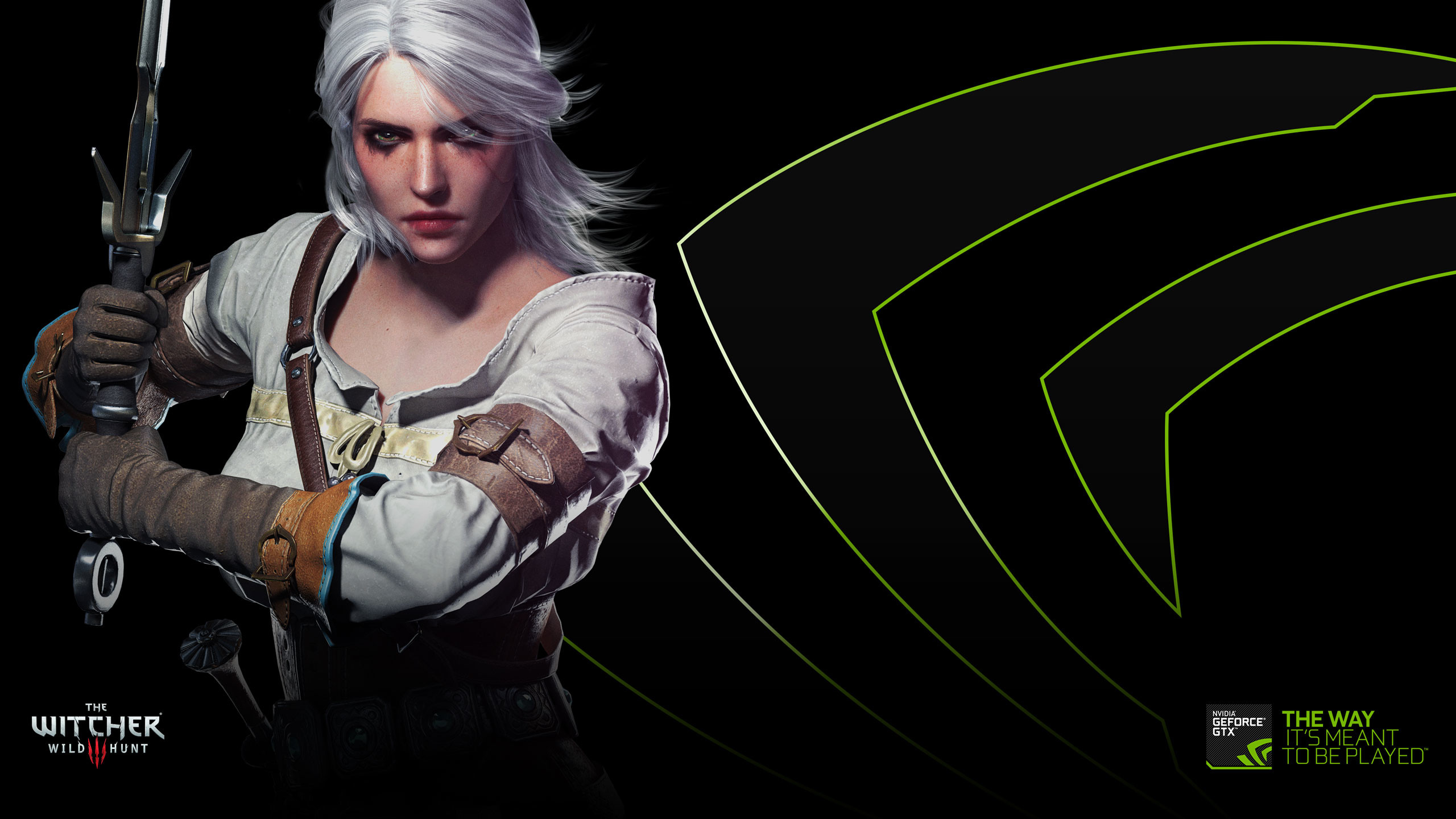 Ciri, The Witcher 3: Wild Hunt, Nvidia GeForce, Spada, 2K, sfondo per portatile