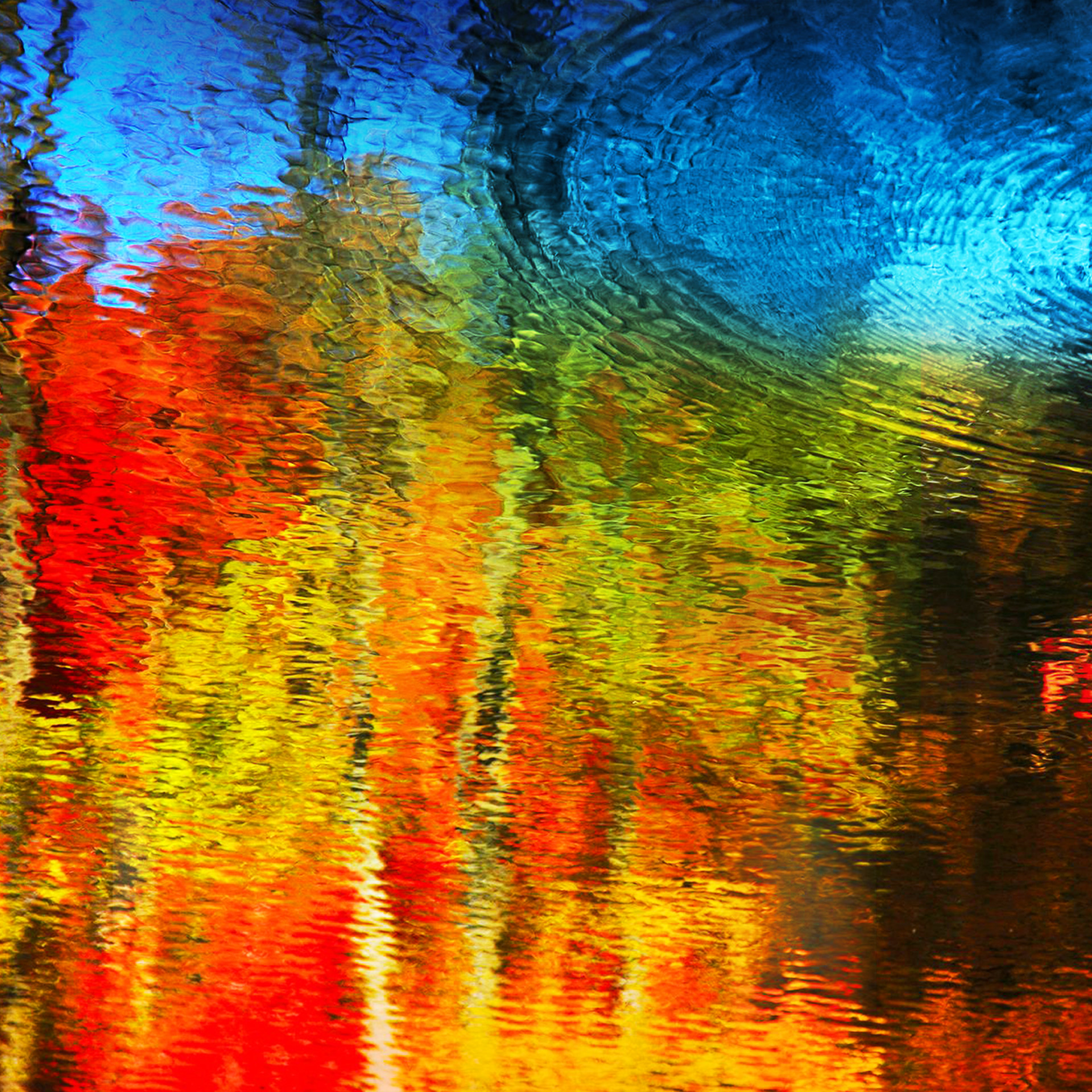 Riflesso, Acqua, Autunno, Colori, Astratto, Full HD, sfondo Samsung