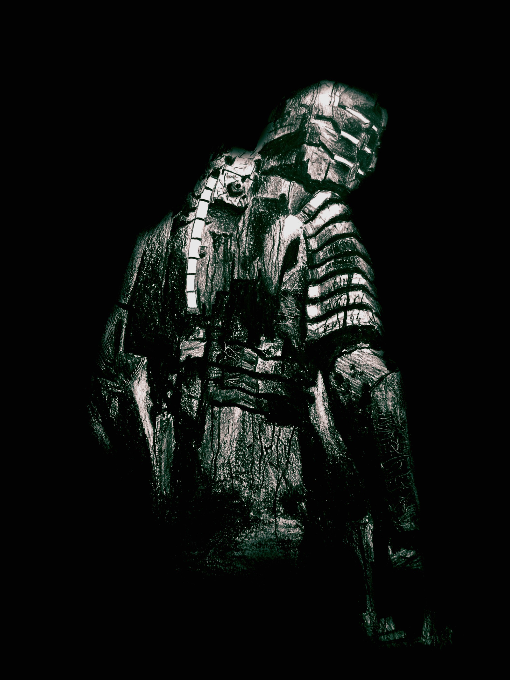 Isaac Clarke, Dead Space, Tuta RIG, Buio, QHD+, schermata di blocco iPad