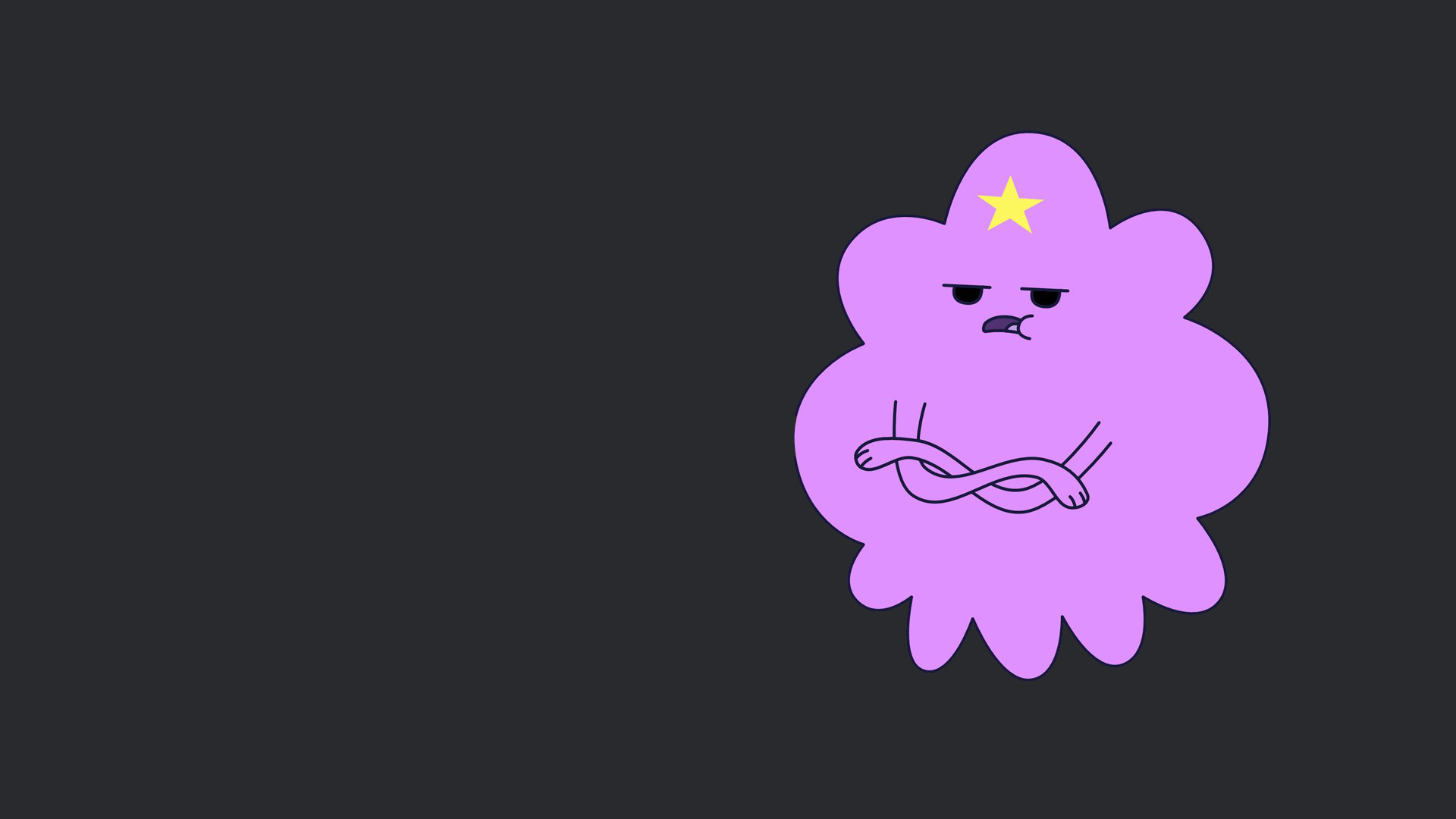 Principessa Grumosa, Adventure Time, Minimalismo, Sfondo scuro, Full HD, wallpaper per portatile