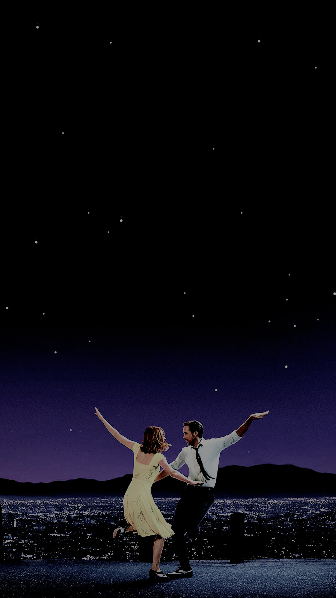 La La Land, Ballo, Cielo stellato, Silhouette, Full HD, sfondo per iPhone e Android