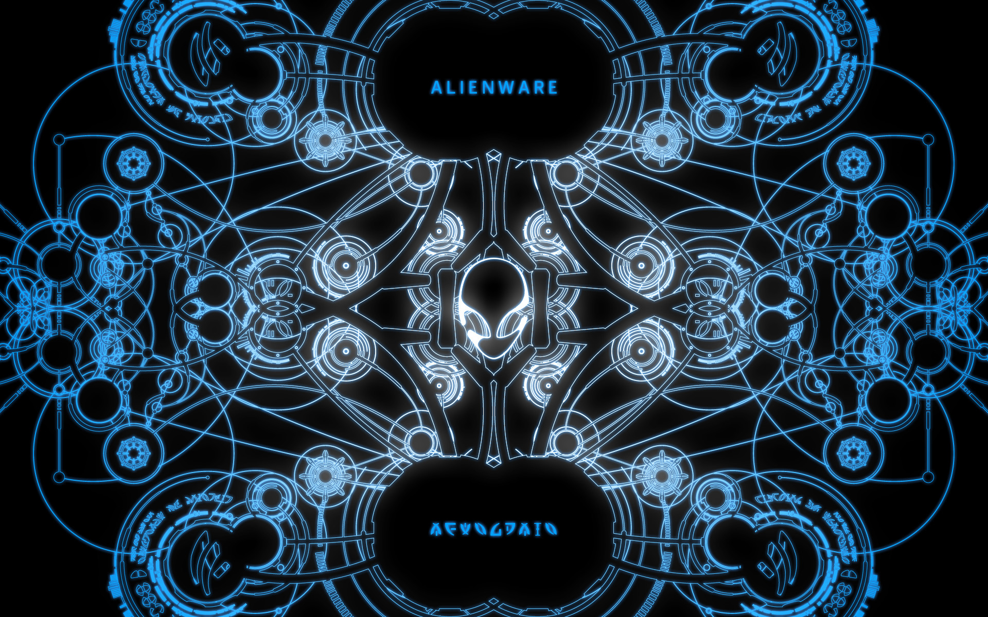 Alienware, Logo alieno, Motivo ornamentale, Blu, 1920x1200, sfondo MacBook Pro