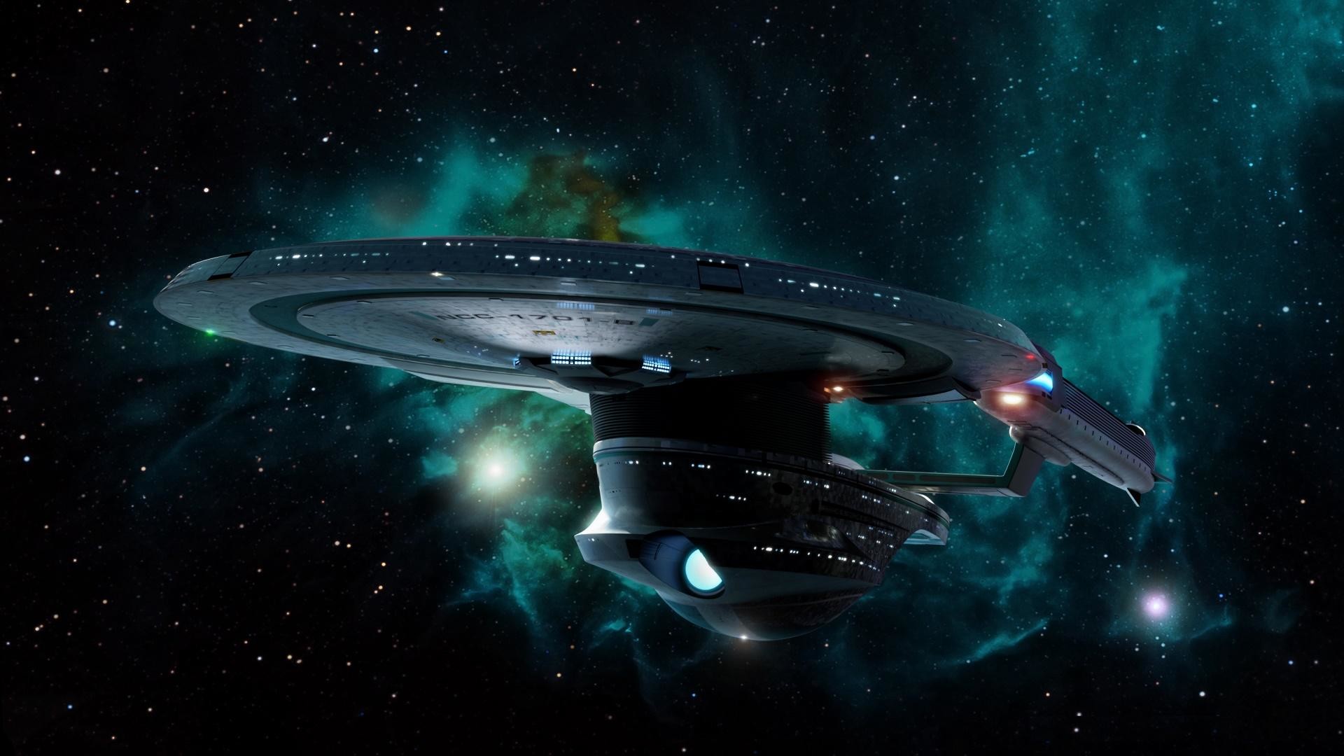 USS Enterprise (NCC-1701-E), Star Trek, Astronave, Nebulosa, Spazio, sfondo 1920x1080 per PC