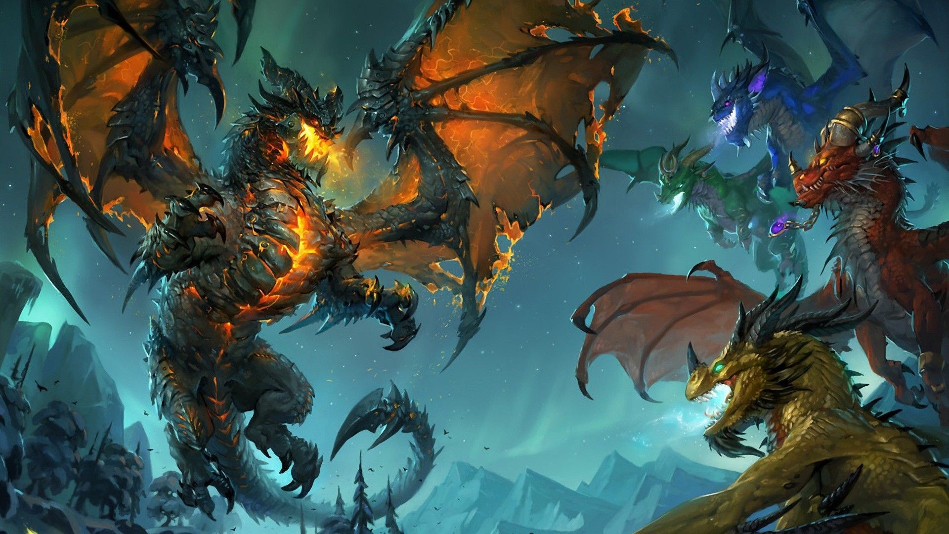 Alamorte, World of Warcraft: Cataclysm, World of Warcraft, Draghi, Battaglia, immagine di sfondo