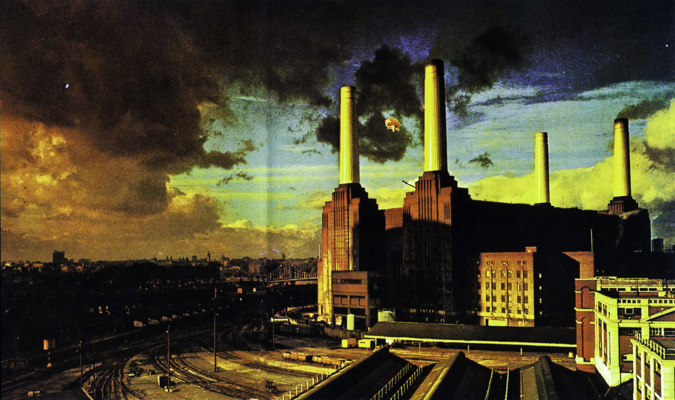Animals, Pink Floyd, Battersea Power Station, Londra, Ciminiere, sfondo Full HD per PC
