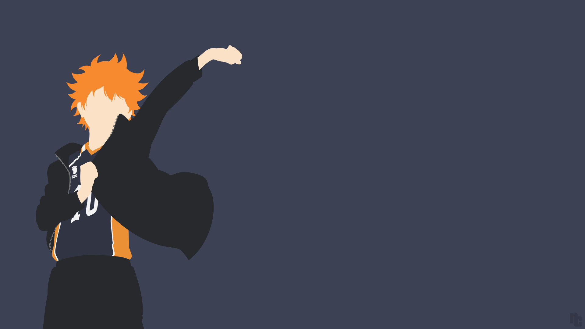 Shoyo Hinata, Haikyu!!, Minimalista, Sfondo grigio, Full HD, wallpaper desktop
