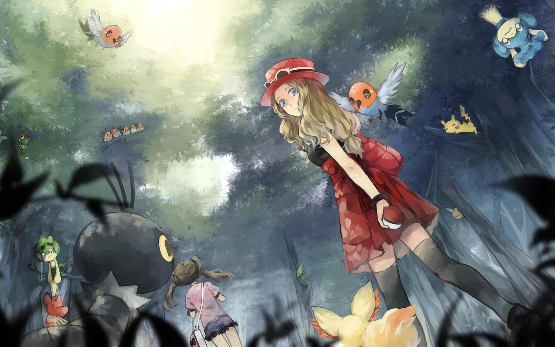Serena, Pokémon X e Y, Pokémon, Foresta, 1920x1200, sfondo per PC