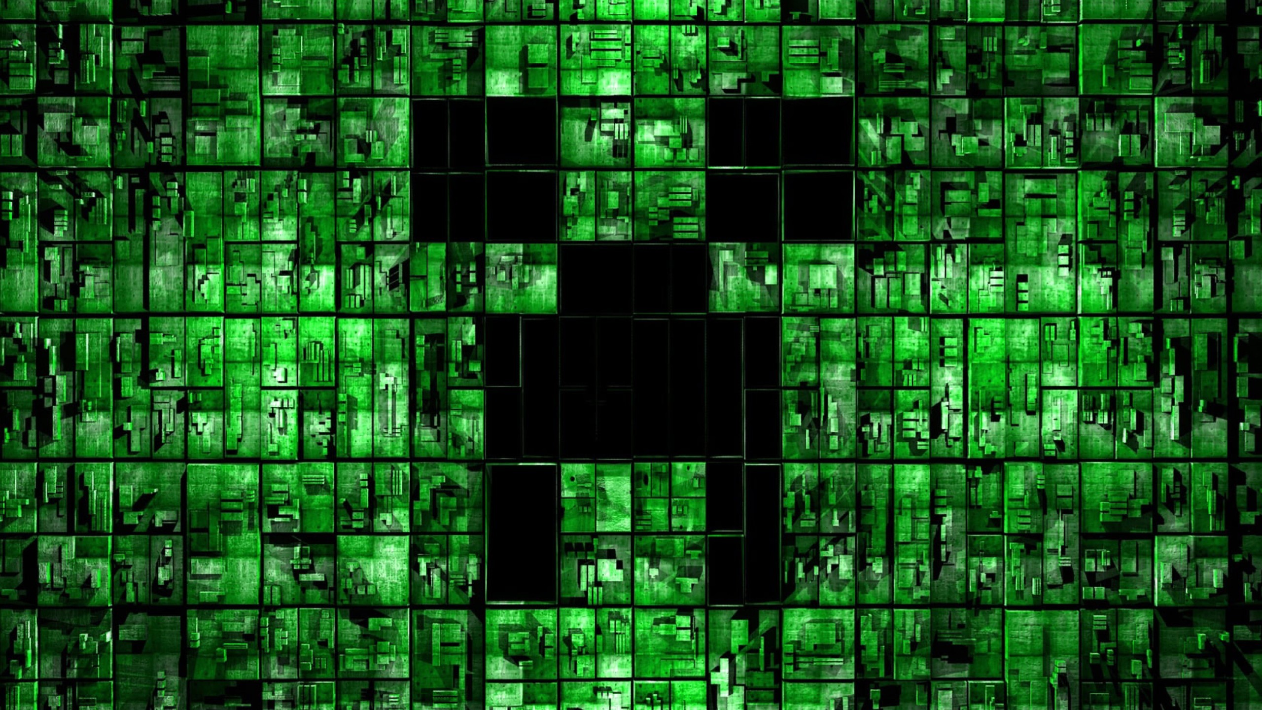 Creeper, Minecraft, Pixel art, Verde, 2K, sfondo desktop
