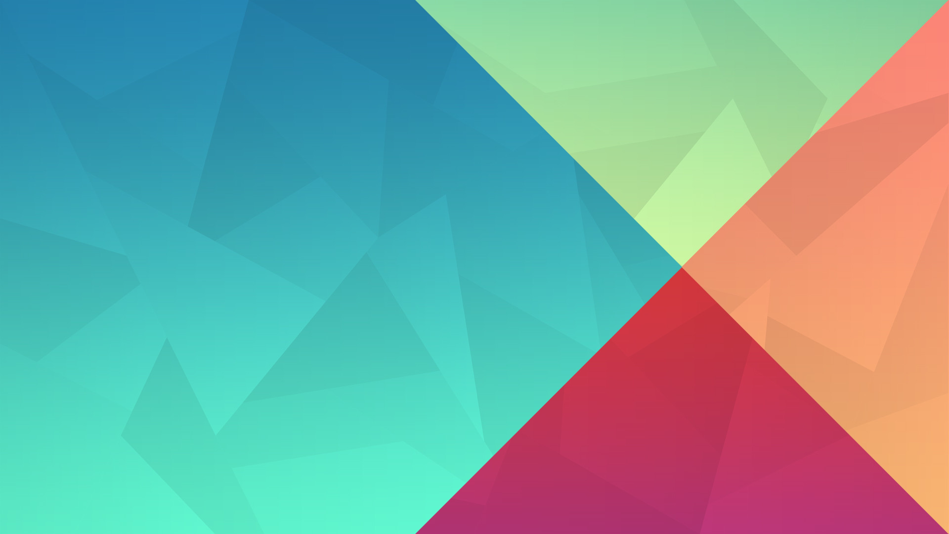 Low poly, Triangoli, Turchese, Rosso, Full HD, sfondo per portatile