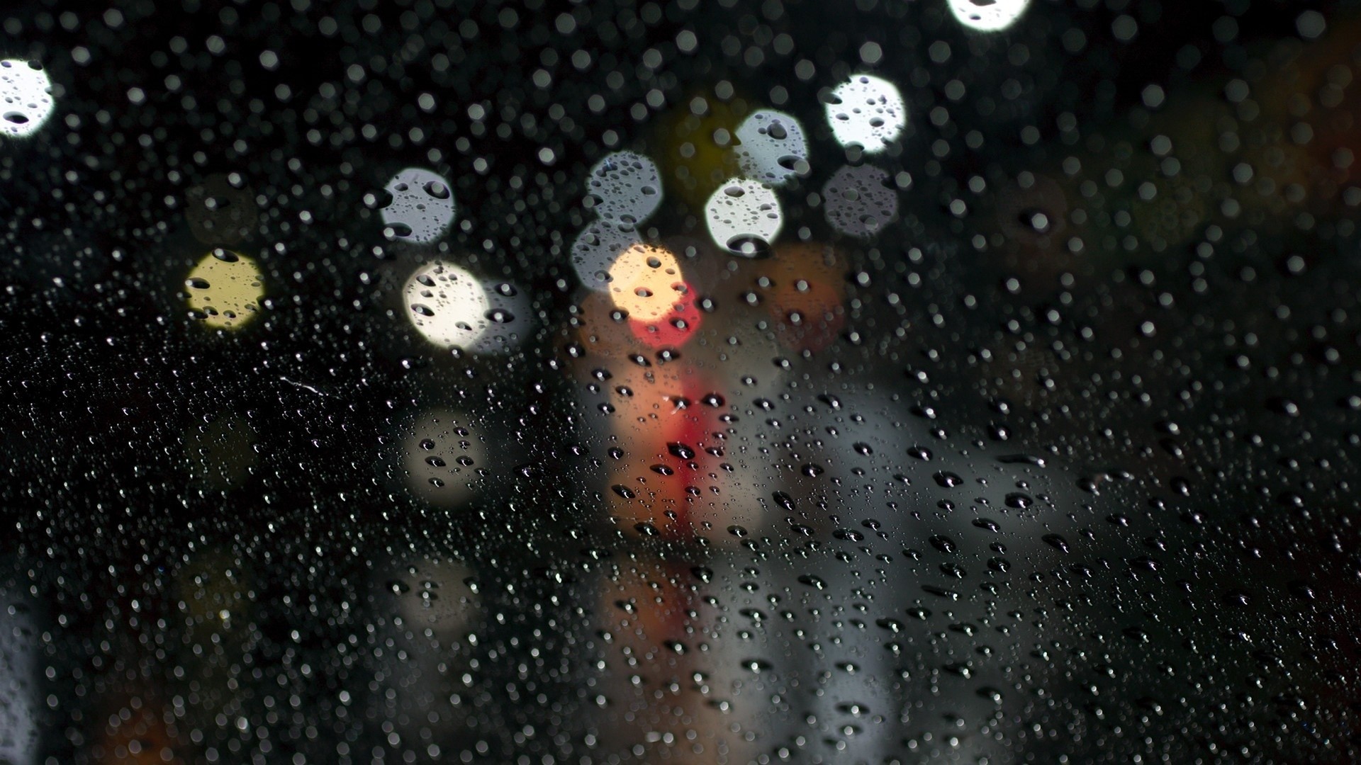 Pioggia, Gocce, Bokeh, Notte, Full HD, wallpaper desktop