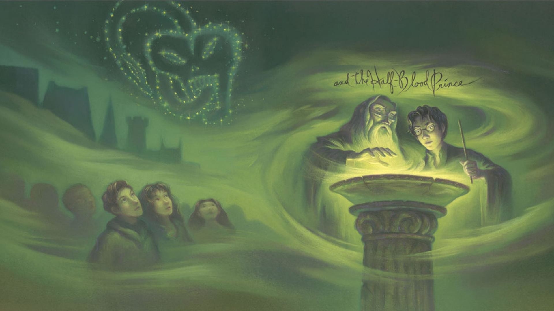 Harry Potter e il Principe Mezzosangue, Harry Potter, Albus Silente, Marchio Nero, Copertina del libro, wallpaper desktop