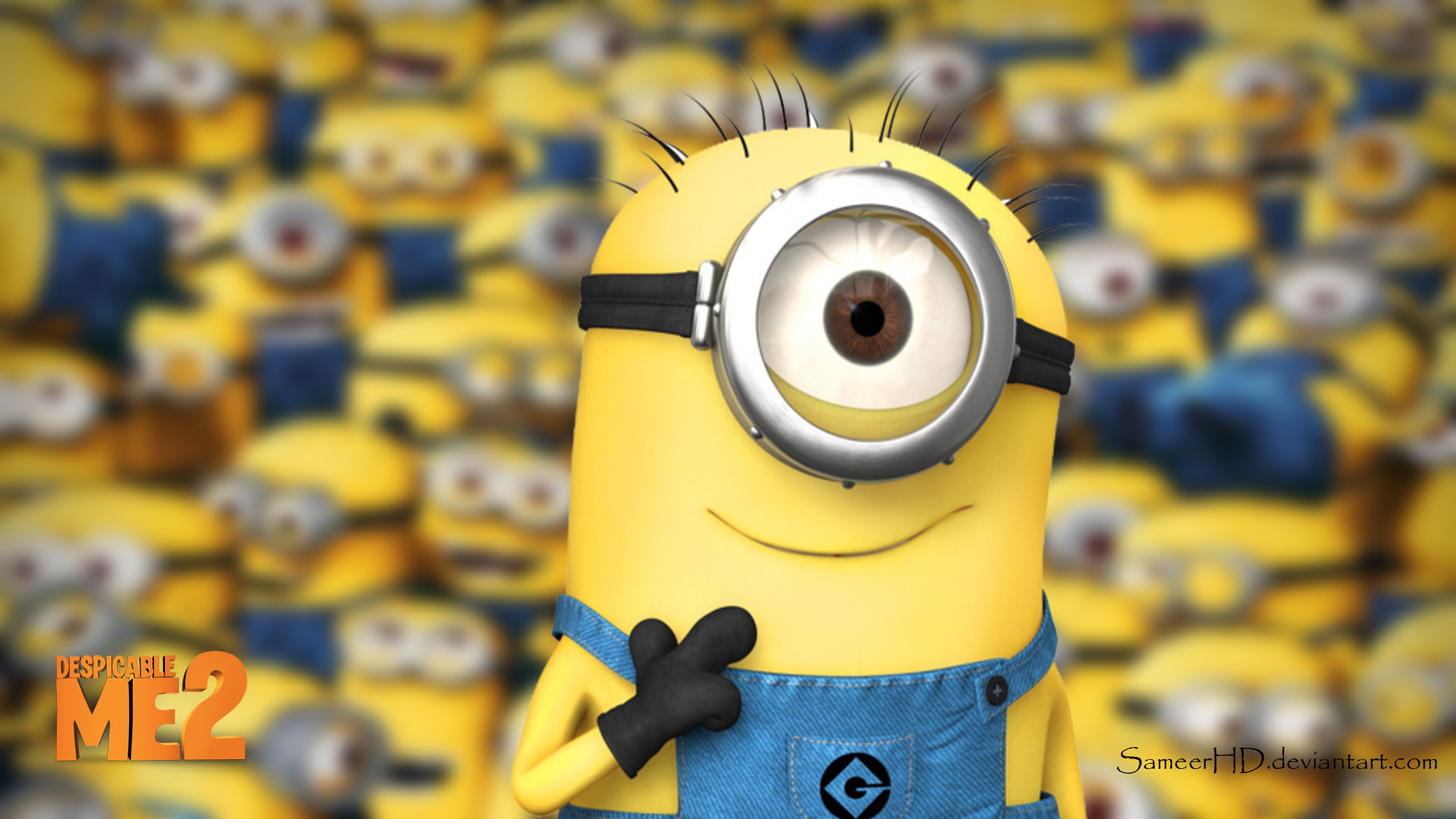 Minion, Stuart, Cattivissimo me 2, Folla di Minion, Sfocato, sfondo per Android
