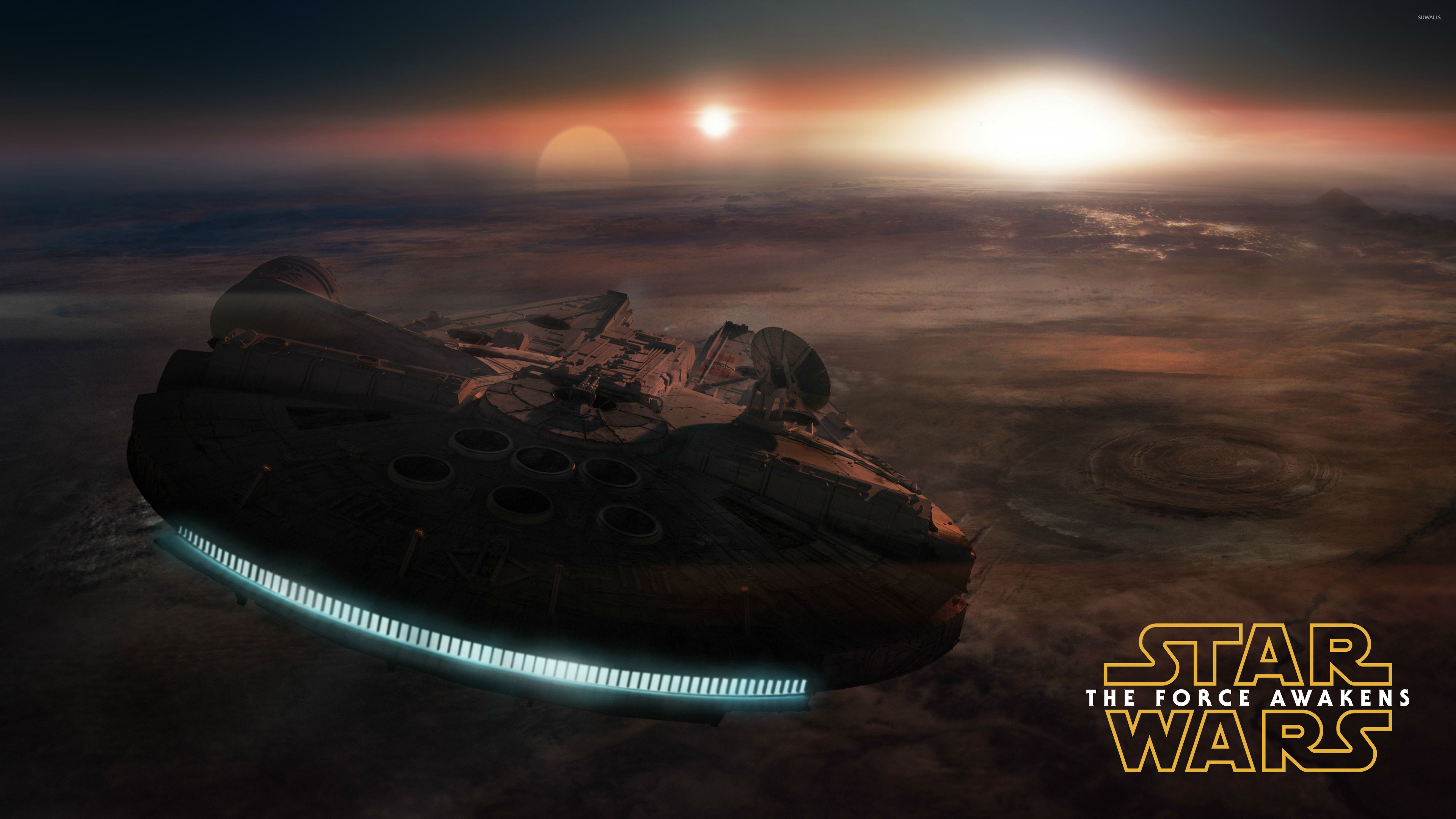 Millennium Falcon, Star Wars: Il risveglio della Forza, Pianeta, sfondo 4K per computer